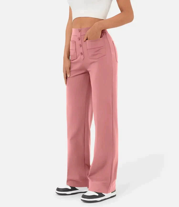 Aurélien | Elastische Casual-Hose mit hoher Taille für Damen