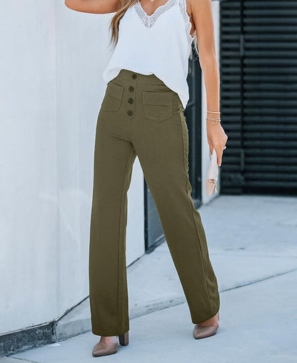 Aurélien | Elastische Casual-Hose mit hoher Taille für Damen